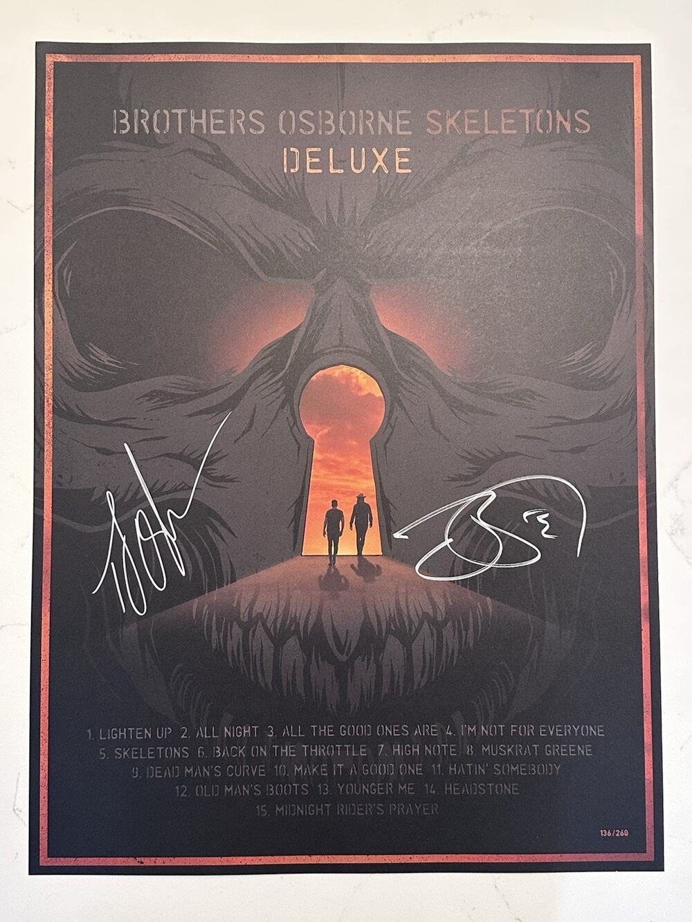 BROTHERS OSBORNE Skeletons Deluxe 18"x24" Poster #136/260 Signed Autographed by